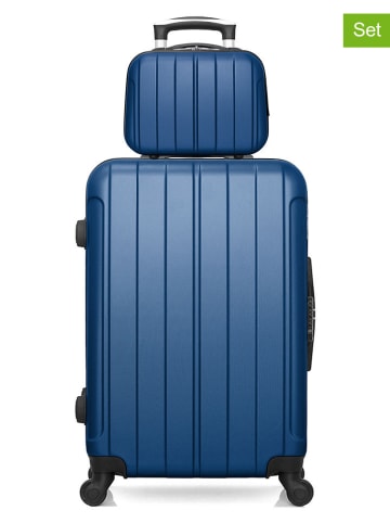 BlueStar 2tlg. Hardcase-Trolleyset "Napoli" in Blau