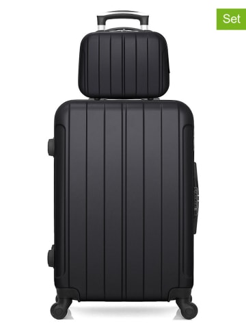 BlueStar 2-delige hardcase-trolleyset "Napoli" zwart