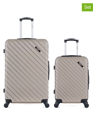 BlueStar 2-delige hardcase-trolleyset "Cite" beige