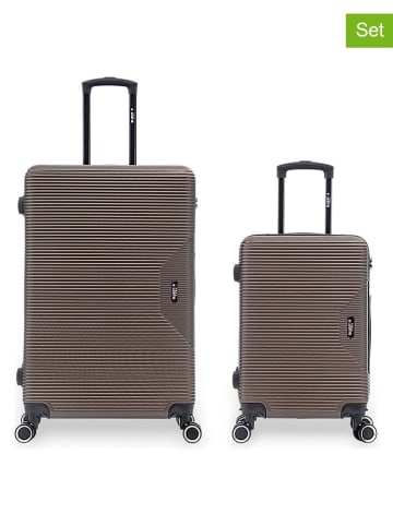 BlueStar 2tlg. Hardcase-Trolleyset "Wagram" in Braun