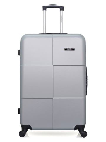 BlueStar 2-delige hardcase-trolleyset "Miami" zilverkleurig