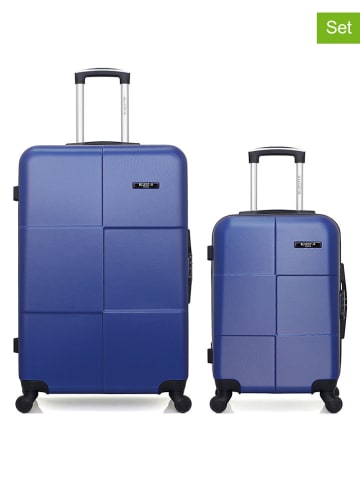BlueStar 2tlg. Hardcase-Trolleyset "Miami" in Blau
