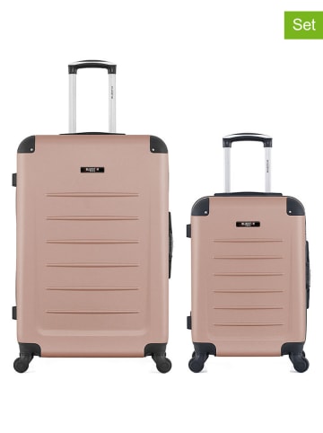 BlueStar 2-delige hardcase-trolleyset "Opera" roségoudkleurig