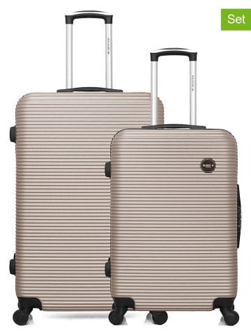 BlueStar 2-delige hardcase-trolleyset "London" beige