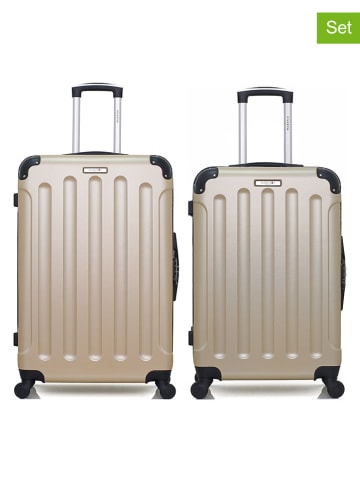 BlueStar 2tlg. Hardcase-Trolleyset "Madrid" in Beige