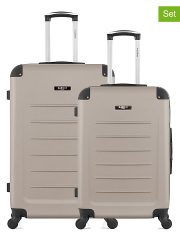 BlueStar 2-delige hardcase-trolleyset "Opera" beige