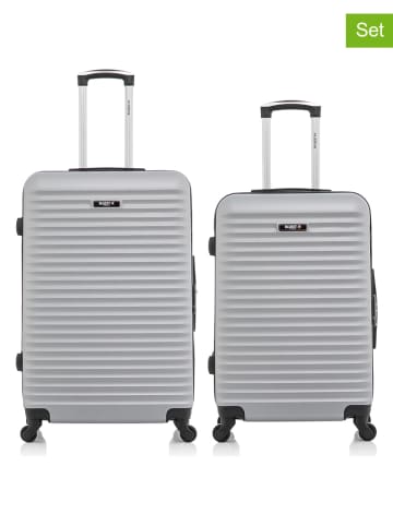 BlueStar 2-delige hardcase-trolleyset "Brazilia" zilverkleurig