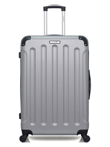 BlueStar 2-delige hardcase-trolleyset "Madrid" zilverkleurig