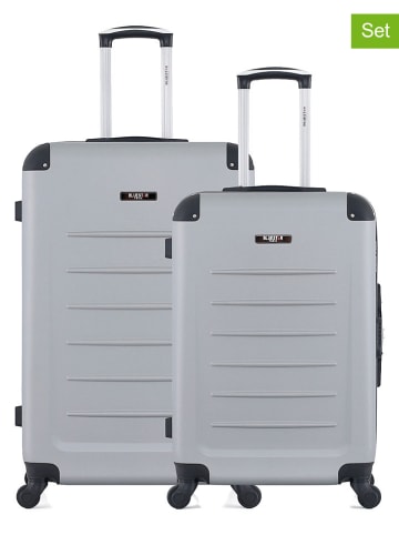 BlueStar 2-delige hardcase-trolleyset "Opera" grijs