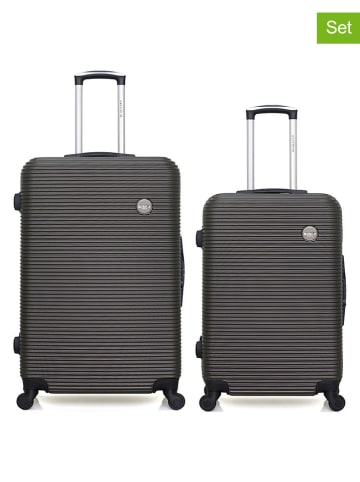 BlueStar 2tlg. Hardcase-Trolleyset "Lonodon" in Anthrazit