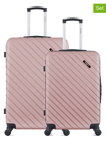 BlueStar 2-delige hardcase-trolleyset "Cite" lichtroze