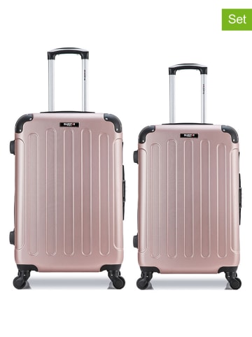 BlueStar 2-delige hardcase-trolleyset "Madrid" lichtroze