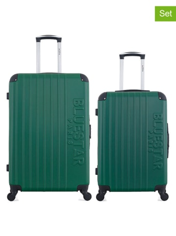 BlueStar 2tlg. Hardcase-Trolleyset "Bucarest" in Grün