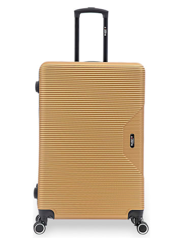 BlueStar 3-delige hardcase-trolleyset "Wagram" goudkleurig