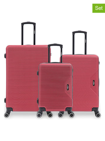 BlueStar 3-delige hardcase-trolleyset "Wagram" roze