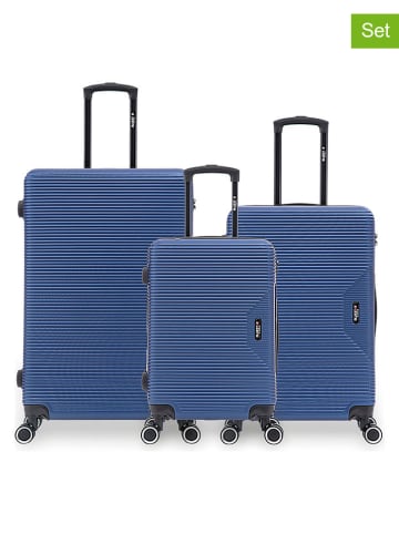 BlueStar 3tlg. Hardcase-Trolleyset "Wagram" in Blau