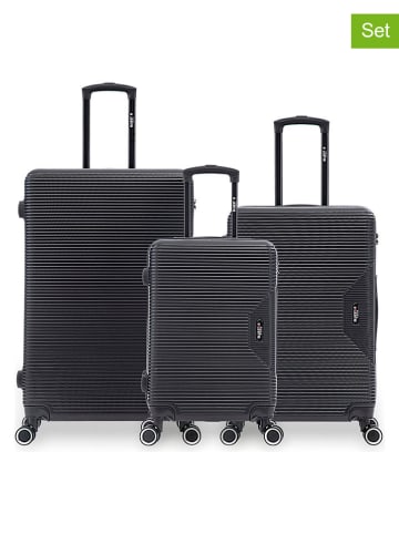 BlueStar 3tlg. Hardcase-Trolleyset "Wagram" in Schwarz