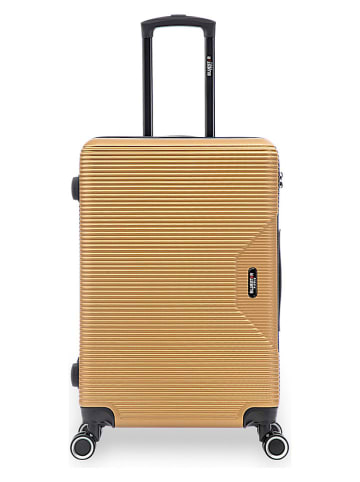 BlueStar 2-delige hardcase-trolleyset "Wagram" goudkleurig