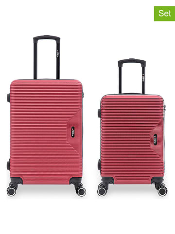 BlueStar 2-delige hardcase-trolleyset "Wagram" roze