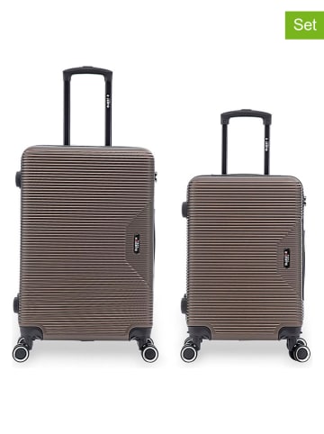 BlueStar 2tlg. Hardcase-Trolleyset "Wagram" in Braun