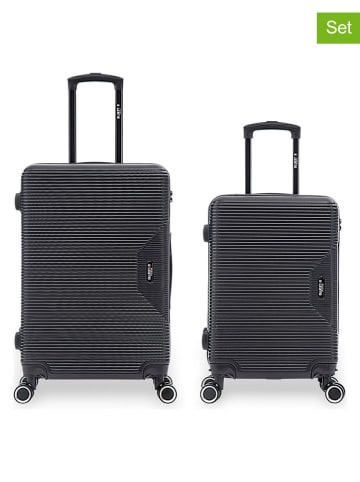 BlueStar 2tlg. Hardcase-Trolleyset "Wagram" in Schwarz