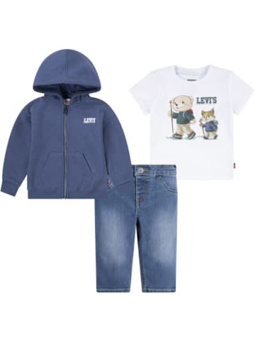 Levi's Kids 3tlg. Outfit in Weiß/ Blau