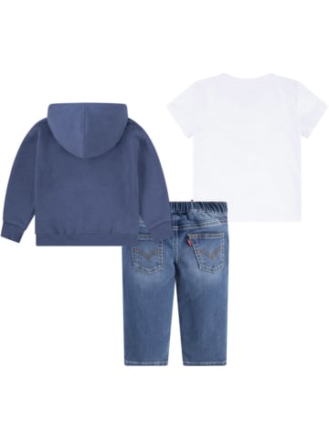 Levi's Kids 3tlg. Outfit in Weiß/ Blau