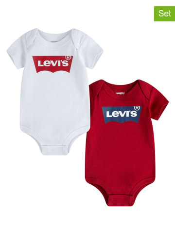 Levi's Kids 2er-Set: Bodys in Weiß/ Rot
