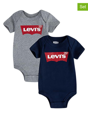 Levi's Kids 2er-Set: Bodys in Grau/ Dunkelblau