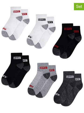 Levi's Kids 6-delige set: sokken wit/zwart/grijs