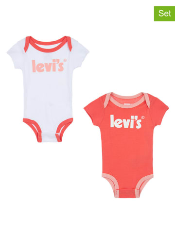 Levi's Kids 2er-Set: Bodys in Rot/ Weiß