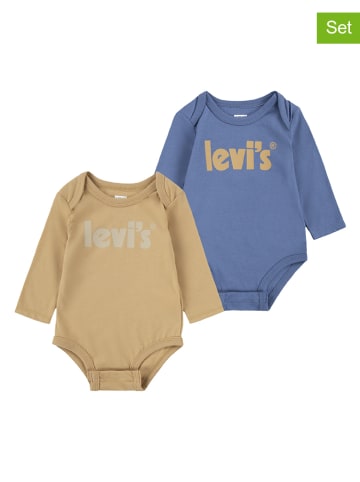 Levi's Kids 2-delige set: rompers beige/blauw