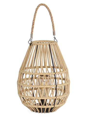 Bizzotto Solar-Leuchte "Nikhita" in Beige/ Schwarz - (H)28,5 x Ø 21,5 cm