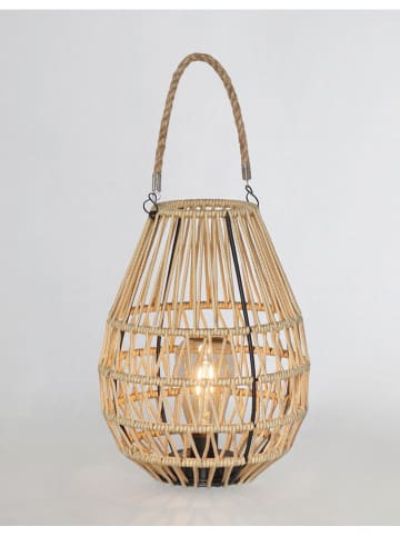 Bizzotto Lampa solarna "Nikhita" w kolorze beżowo-czarnym - wys. 28,5 x Ø 21,5 cm