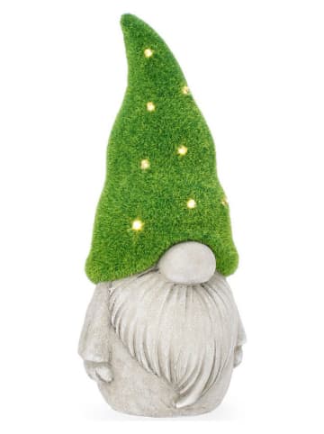 Bizzotto Krasnal ogrodowy LED w kolorze biało-zielonym - wys. 36 cm