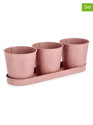 Bizzotto 4-delige set: bloempotten "Benji" lichtroze