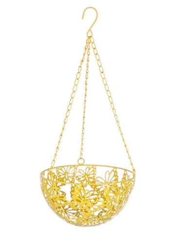 Bizzotto Plantenmand "Butterfly" geel - Ø 20 cm