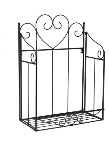 Bizzotto Wand-Blumenregal "Alisha" in Schwarz - (B)44 x (H)61 x (T)23 cm