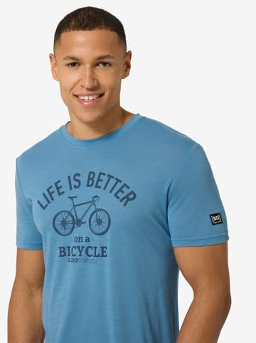 super.natural Trainingsshirt "Better Bike" blauw