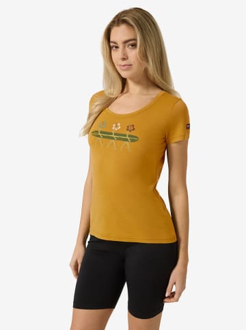 super.natural Trainingsshirt "Surfing Flowers" in Gelb