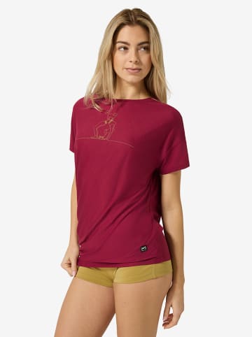 super.natural Trainingsshirt "Cat Yoga" in Rot