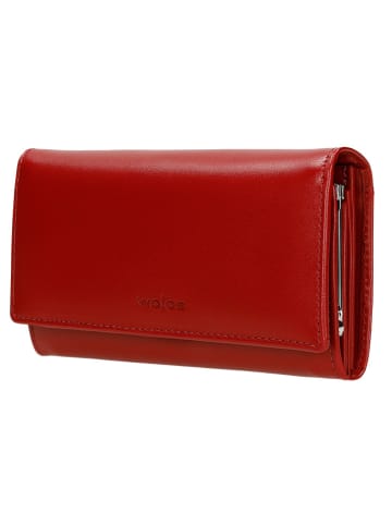Wojas Leder-Geldbörse in Rot - (B)16,5 x (H)9,5 x (T)2 cm