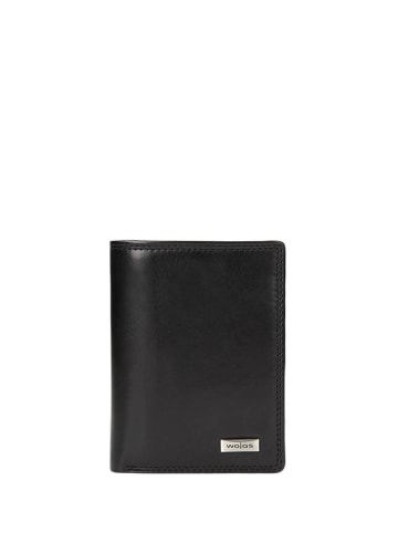 Wojas Leder-Geldbörse in Schwarz - (B)10 x (H)13 x (T)1,5 cm