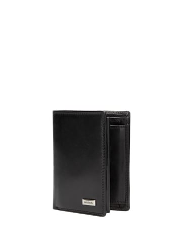 Wojas Leder-Geldbörse in Schwarz - (B)10 x (H)13 x (T)1,5 cm