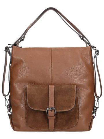 Wojas Leder-Schultertasche in Beige - (B)35 x (H)35 x (T)11 cm