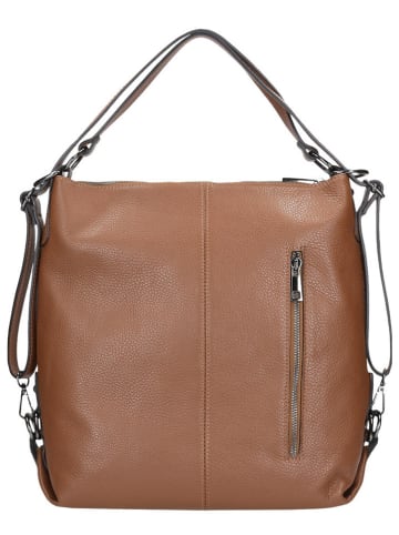 Wojas Leder-Schultertasche in Beige - (B)35 x (H)35 x (T)11 cm