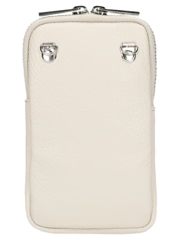 Wojas Skórzana torebka w kolorze beżowym na telefon - 9 x 16 x 1 cm