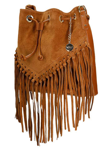 Wojas Skórzana torebka w kolorze jasnobrązowym - 26 x 25 x 14 cm