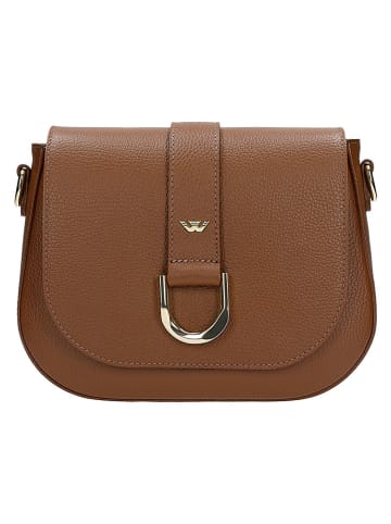 Wojas Skórzana torebka w kolorze jasnobrązowym - 25 x 18 x 8 cm