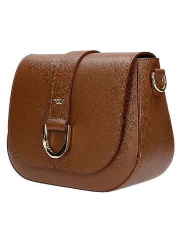 Wojas Skórzana torebka w kolorze jasnobrązowym - 25 x 18 x 8 cm